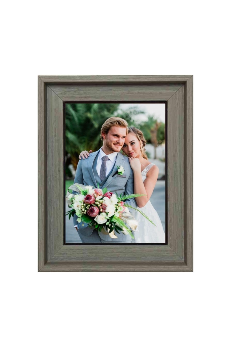 HiTechMart Rustic Grey 7x9 Picture Frame Wooden Photo Frame with Glass Front Farmhouse Style Frame for Tabletop Display Ideal for Wedding, Family, or Home Décor