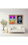 Elegant Vintage Style Wooden Photo st of 2 Frame for Wall & Table Décor – Antique Brown & Gold Finish | Suitable for Painting, Certificate, Photo, or Art Display (2, 18x14, 20x16)