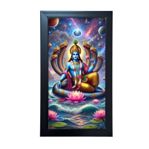 Hitech SalesLord Vishnu Religious Art Photo Frame – Acrylic Wall Decor for Home, Office & Temple (39.5 x 24.3 cm)