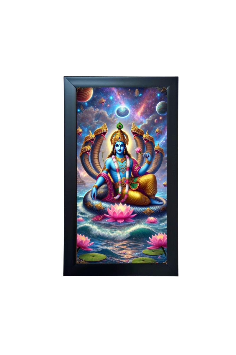 Hitech SalesLord Vishnu Religious Art Photo Frame – Acrylic Wall Decor for Home, Office & Temple (39.5 x 24.3 cm)