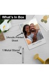 HiTechSales Customised Photo and Text Frame Personalized with Metal Removable Stand, Table Top Photo Frames, Photo Frame Anniversary and Gift Birthday (Transparent Acrylic, 6 X 9 Inches)