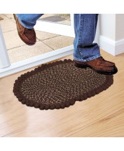 Home Beautiful Brown Polyester Cotton Door Mat
