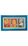 Hi tech Sales Dhan-laxmi, Ganesh, saraswati photo frame || synthetic photo Frame with Glass || Three Gods in Single Frame (Multicolor) for wall, living room, gifts, pooja