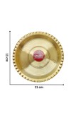 Small Brass Puja Thali/Bhog Thali for Mandir with Beautiful Design for Home & Temple Decoration & Gifting (11 cm)