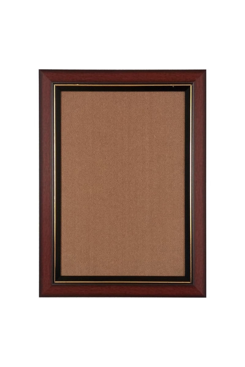 HiTechMart Brown Polystyrene Framed with Elegant Mahogany Finish & Gold Lining, Wall Mounted Home, Office, Durable and Stylish (8 x 12 inch)
