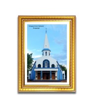 Alangara Annai Cathedral Church Photo Frame, 18x22 Inches Beautiful Elegant Framed Wall Art of Iconic Cathedral