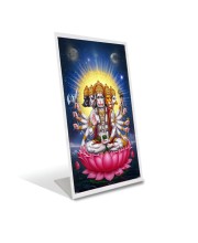Car Desk/Table Top Panchmukhi Hanuman Acrylic L-Style Photo Stand - 5x7 Inches, Compact And Stylish Spiritual Display (F6673)