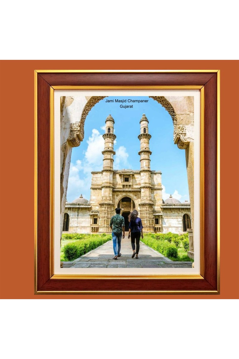 Jami Masjid, Champaner, Gujarat Photo Frame, 10x14 Inches Stylish Framed Islamic wall art for Home & Office Decoration and gift for Muslims