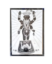Hitech Sales ADDYA MATA (7X5 in) Wood Laminated Photo With Wall/Back Support Mount Religious Photo Frame Versatile Décor for Wall, Table, Ideal for Gifts, Puja, and Living Room Ambiance