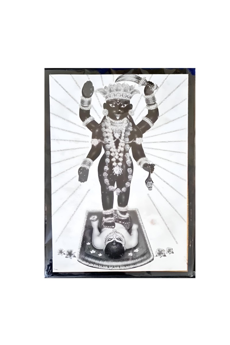 Hitech Sales ADDYA MATA (7X5 in) Wood Laminated Photo With Wall/Back Support Mount Religious Photo Frame Versatile Décor for Wall, Table, Ideal for Gifts, Puja, and Living Room Ambiance