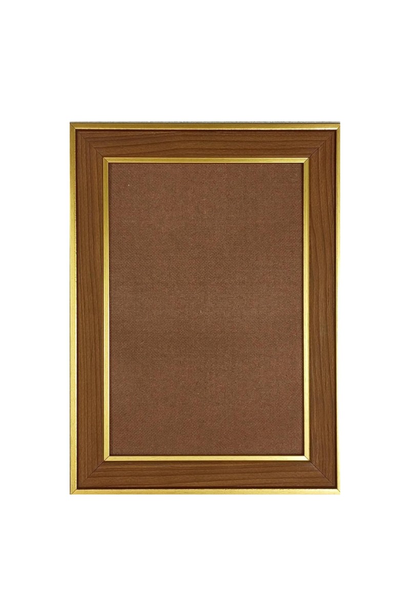 HiTechMart Polystyrene Photo Frame with Gold Border, Brown Finish Picture Frame for Home and Office Dcor, Wall-Mounted and Tabletop Display (12 x 8 inch)