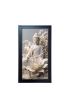 Hitech Sales Buddha Monk Religious Meditation Peace and Tranquility Photo Frame Wall Art God Bless You Posters Buddhism Painting Living Room Decoration (39.5 x 24.3 cm)