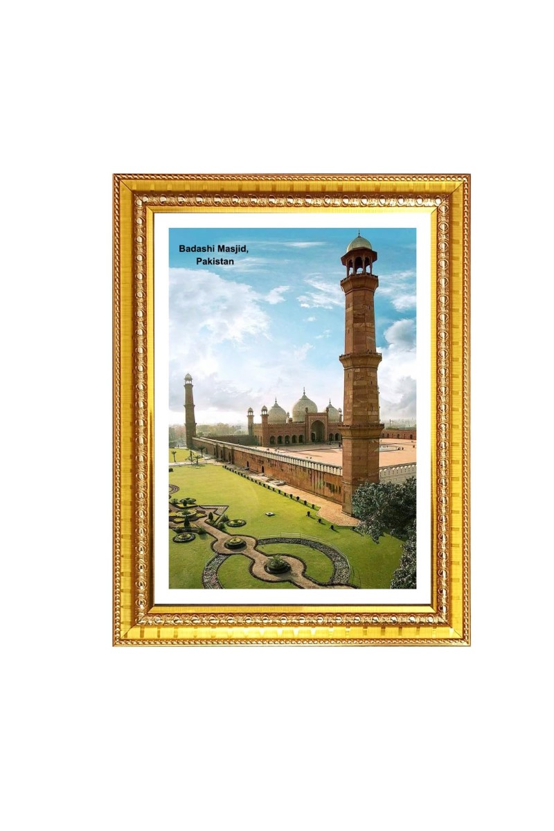 Badashi Masjid, Pakistan Photo Frame, 10x14 Inches Stylish Framed Islamic wall art for Home & Office Decoration and gift for Muslims