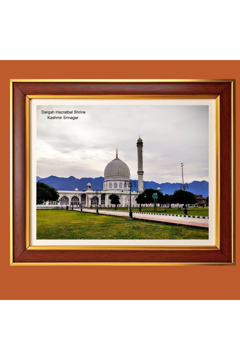 Dargah Hazratbal Shrine, Kashmir, Srinagar Photo Frame, 10x14 Inches Stylish Framed Islamic wall art for Home & Office Decoration and gift for Muslims