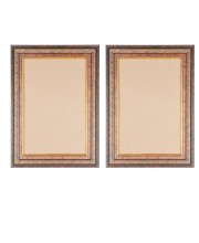 Elegant Vintage Style Wooden Photo st of 2 Frame for Wall & Table Décor – Antique Brown & Gold Finish | Suitable for Painting, Certificate, Photo, or Art Display (2, 18x14, 20x16)