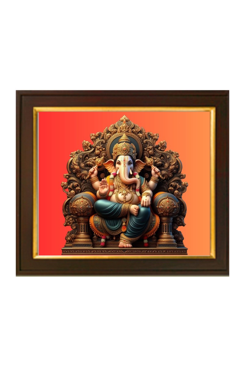 Hitech Sales | Lord Ganesha Ganesh Ganpati Colorful Photo Frame, Wall Hanging - Ideal for Home Decoration, Pooja Room and Gifting - Size: 10x12 inch.