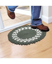 Home Beautiful Green Polyester Cotton Door Mat