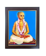 Hitech Sales Srila Narottama Das Thakur Photo Frame for Pooja Room, Temple Decor, Home Decoration and Gift (Wall and Tabletop, Rectangular, Polystyrene Frame, Printed Photo, 24 x 29 cm, Black)