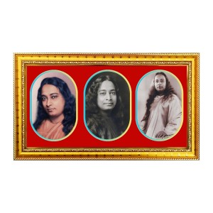 Paramahansa Yogonanada Photo Frame - 8x14 Inch Brown Wooden Frame | Hindu Gods Wall Decor For Home & Office