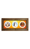 Shreeraam Krishna, Shree Sharada Maa, Swami Vivekananda Photo Frame - 8x14 Inch Brown Wooden Frame | Hindu Gods Wall Decor For Home & Office