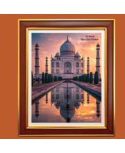 Taj Mahal, Agra, Uttar Pradesh Photo Frame, 14x18 Inches Stylish Framed Islamic wall art for Home & Office Decoration and gift for Muslims
