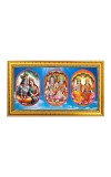 Krishna Radha. Shiv Parvati, Laxmi Narayan Photo Frame - 8x14 Inch Brown Wooden Frame | Hindu Gods Wall Decor For Home & Office