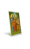 Car Desk/Table Top Lord Shiva,Parvati,sons Ganesha And Kartikeya. Acrylic L-Style Photo Stand - 5x7 Inches, Compact And Stylish Spiritual Display (F6677)