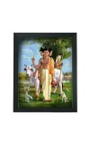 Hitech Sales Lord Dattatreya Swamy Gurudatta Dattaguru Polystyrene Photo Frame for Pooja Room, Temple, Home Decoration, Gift (Wall and Tabletop, Printed Photo, Black, 7.12 x 9.12 inches)