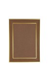 Classic Brown Wooden Photo Frame with Golden Border | Empty Picture Frame for Wall & Table Décor | Suitable for Photo, Certificate & Artwork Display |