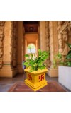 Tulsi Tree Planter Pot Indoor Outdoor Sacred Basil Plant Holder Decorative Eco-Friendly Durable Lightweight (Yellow)
