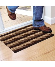 Home Beautiful Brown Polyester Cotton Door Mat