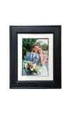 HiTechMart Black Polystyrene Photo Frame 9x11 with Mat for 5x7 - Wedding Picture Frame with Glass Front - Display for Tabletop - Classic Home & Office Décor