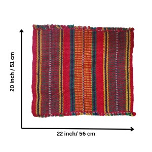 Hitech Sales Handmade Cotton Jute Aasan Mat for Pooja – Traditional Indian Prayer Mats with Multicolor Stripes – Recycled Fabric Woven Floor Mats for Meditation, Temple, or Home Use (6) Hitech Sales Handmade Cotton Jute Aasan Mat for Pooja – Traditional Indian Prayer Mats with Multicolor Stripes – Recycled Fabric Woven Floor Mats for Meditation, Temple, or Home Use (6)