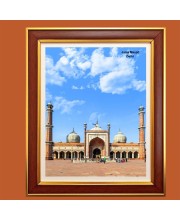 Jama Masjid, Delhi Photo Frame, 10x14 Inches Stylish Framed Islamic wall art for Home & Office Decoration and gift for Muslims