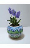HI TECH Sales Hand-Painted Ceramic Flower Pot Decorative Tabletop Planter for Home & Office | Ethnic Pot Design | Ready-to-Display Indoor Plant Decor
