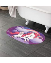 Home Beautiful Anti-Skid Polyurethanerple Polyester Bath Mat