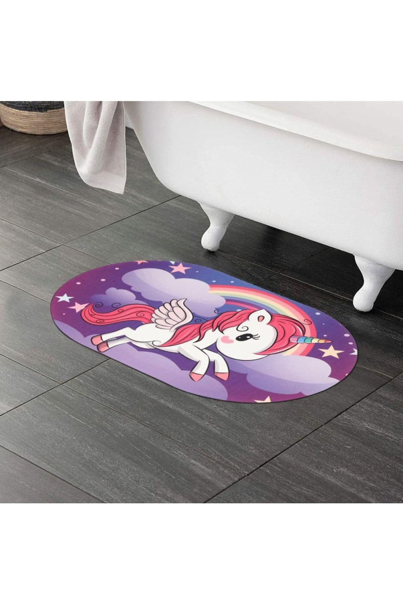 Home Beautiful Anti-Skid Polyurethanerple Polyester Bath Mat
