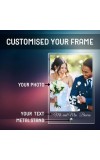 HiTechSales Customised Photo and Text Frame Personalized with Metal Removable Stand, Table Top Photo Frames, Photo Frame Anniversary and Gift Birthday (Transparent Acrylic, 6 X 9 Inches)