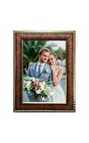 HiTechMart Decorative Photo Frame for Table Wood Finish Look with Gold Border 6.75 x 8.75 Inch Picture Frame for Wedding, Family, Portrait Home & Office Photo Display Frame (Vertical)