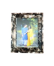 Black Marble Design Photo Frame for Home & Office | Tabletop & Wall Mount Display | Fits 6x8 Inch Pictures | Modern Decorative Picture Frame (Black & White Marble)