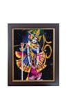 Hitech Sales Lord Krishna Photo Frame for Pooja Room, Temple Decor, Home Decoration and Gift (Wall and Tabletop, Rectangular, Polystyrene Frame, Printed Photo, 24 x 29 cm, Black)