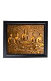Hitech Sales Gautam Buddha with His Disciple Photo Frame for Pooja Room, Temple Decor, Home Decoration and Gift (Wall and Tabletop, Rectangular, Printed Photo, 12 x 14 inches Frame, Brown)