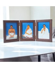 Sri Sri Anukul Thakur,Barama,Barada color photo frame | Small 3 Picture tri-Fold Photo Frame for Desk or Shelf & Home & Office Décor Room Decoration |