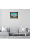 Hitech Sales Tajmahal Photo Frame/Golden frame,laminated Photo, Front Glass