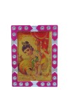 Hitech Sales Mini Decorative Makhan Gopal Photo Frame with Designing Border Religious Gift for Home, Office Décor and Card dasboard Small Temple Idol Frame for Worship (6 x 8 cm – 1 Pcs)