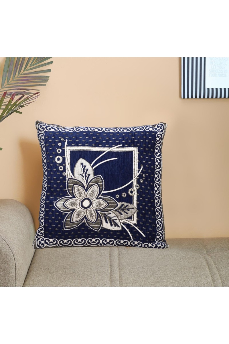 Home Beautiful Blue Microfiber Cushion Cover