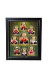 Hitech Sales Durga ma with 9 form Photo Frame for Pooja Room, Temple Decor, Home Decoration and Gift (Wall and Tabletop, Rectangular, Printed Photo, 12 x 14 inches Frame, Brown)