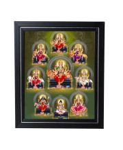 Hitech Sales Durga ma with 9 form Photo Frame for Pooja Room, Temple Decor, Home Decoration and Gift (Wall and Tabletop, Rectangular, Printed Photo, 12 x 14 inches Frame, Brown)