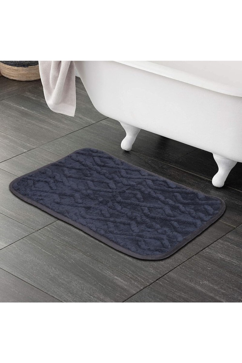 Home Beautiful Anti-Skid Blue Polyester Mat