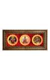 Maa, Durga, Laxmi, Saraswati Photo Frame - 8x14 Inch Brown Wooden Frame | Hindu Gods Wall Decor For Home & Office